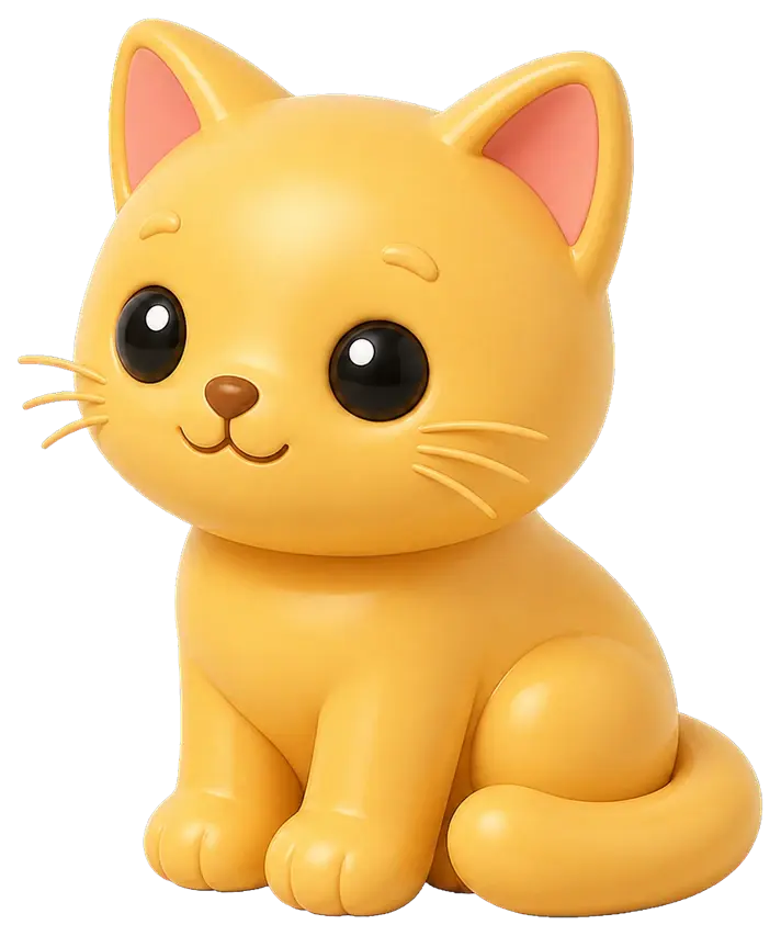 PawSolids' kitten character sitting alongside